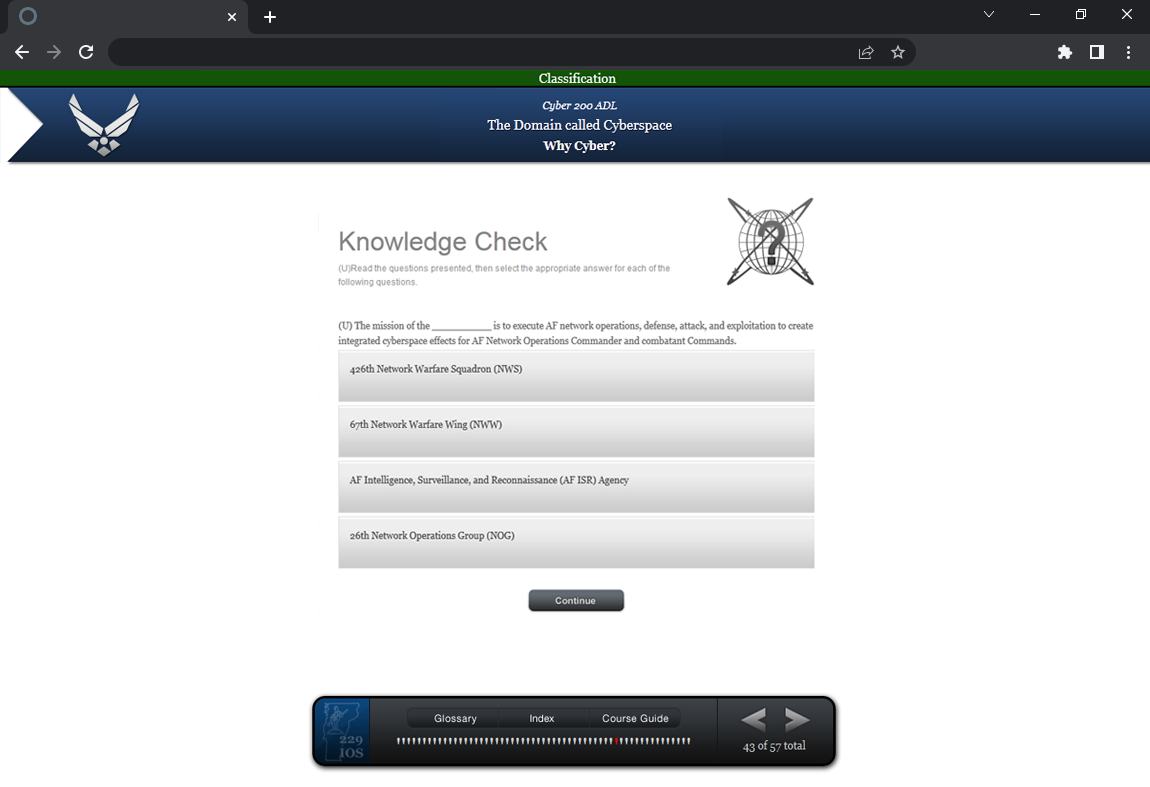 course UI desktop