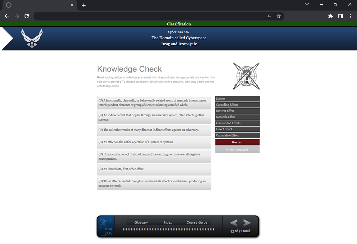 course UI desktop drag and drop