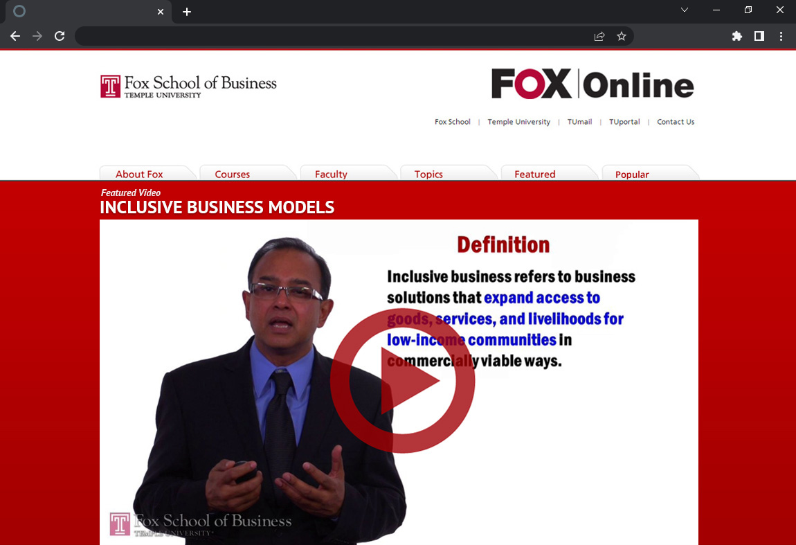 video library website screenshot