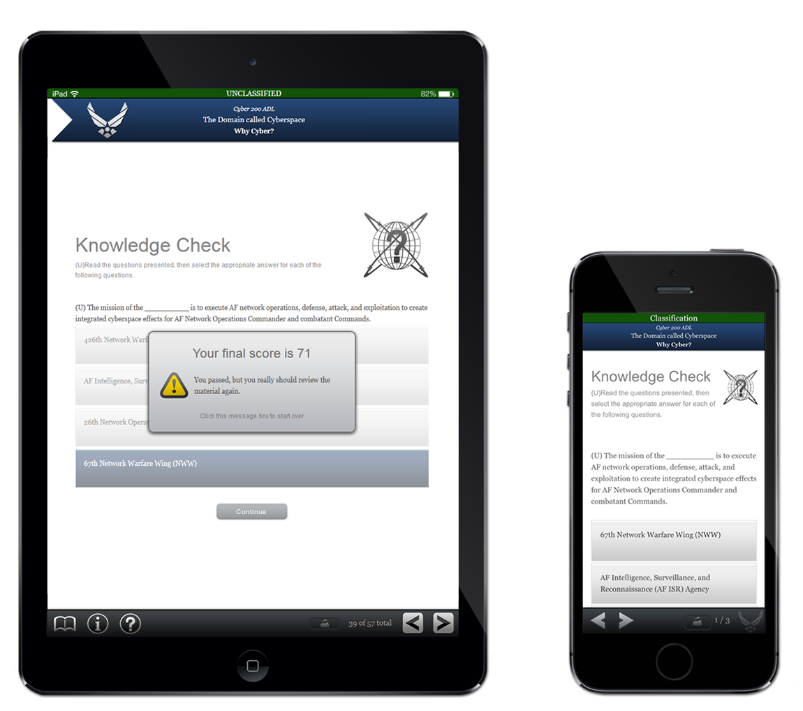 responsive course UI mobile