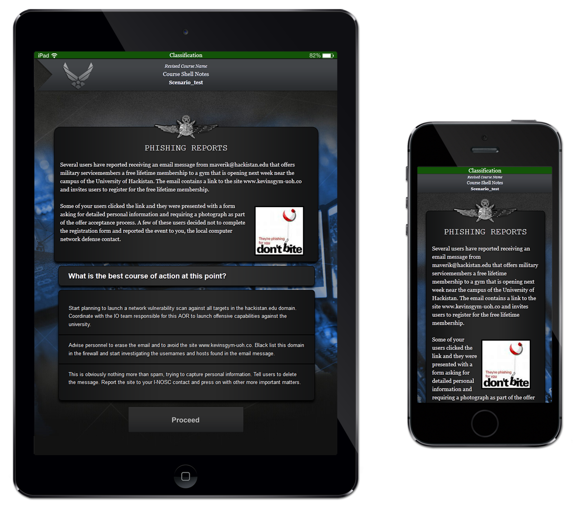 responsive choose your own adventure scenario mobile